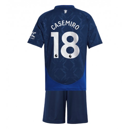 Fotbalové Dres Manchester United Casemiro #18 Dětské Venkovní 2024-25 Krátký Rukáv (+ trenýrky)